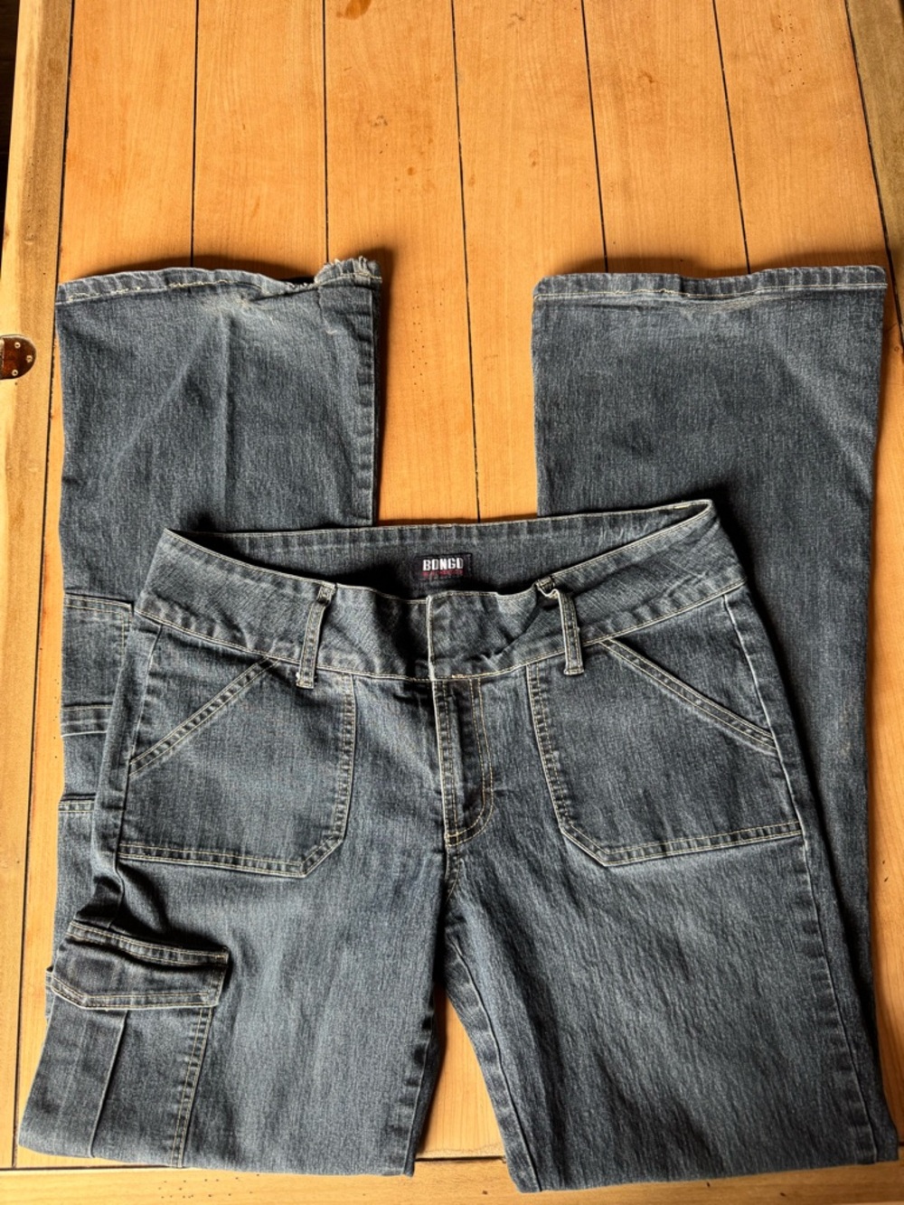 BONGO Dark Gray Straight-leg Cargo Jeans